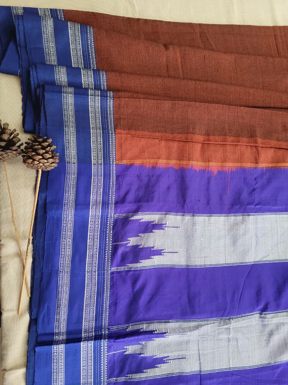 Brown2 Ilkal Cotton Saree Silk Pallu