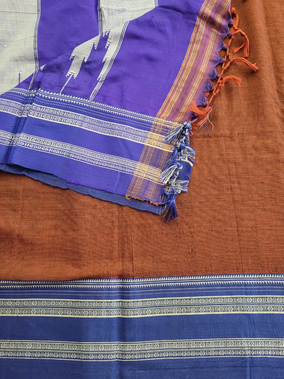 Brown2 Ilkal Cotton Saree Silk Pallu