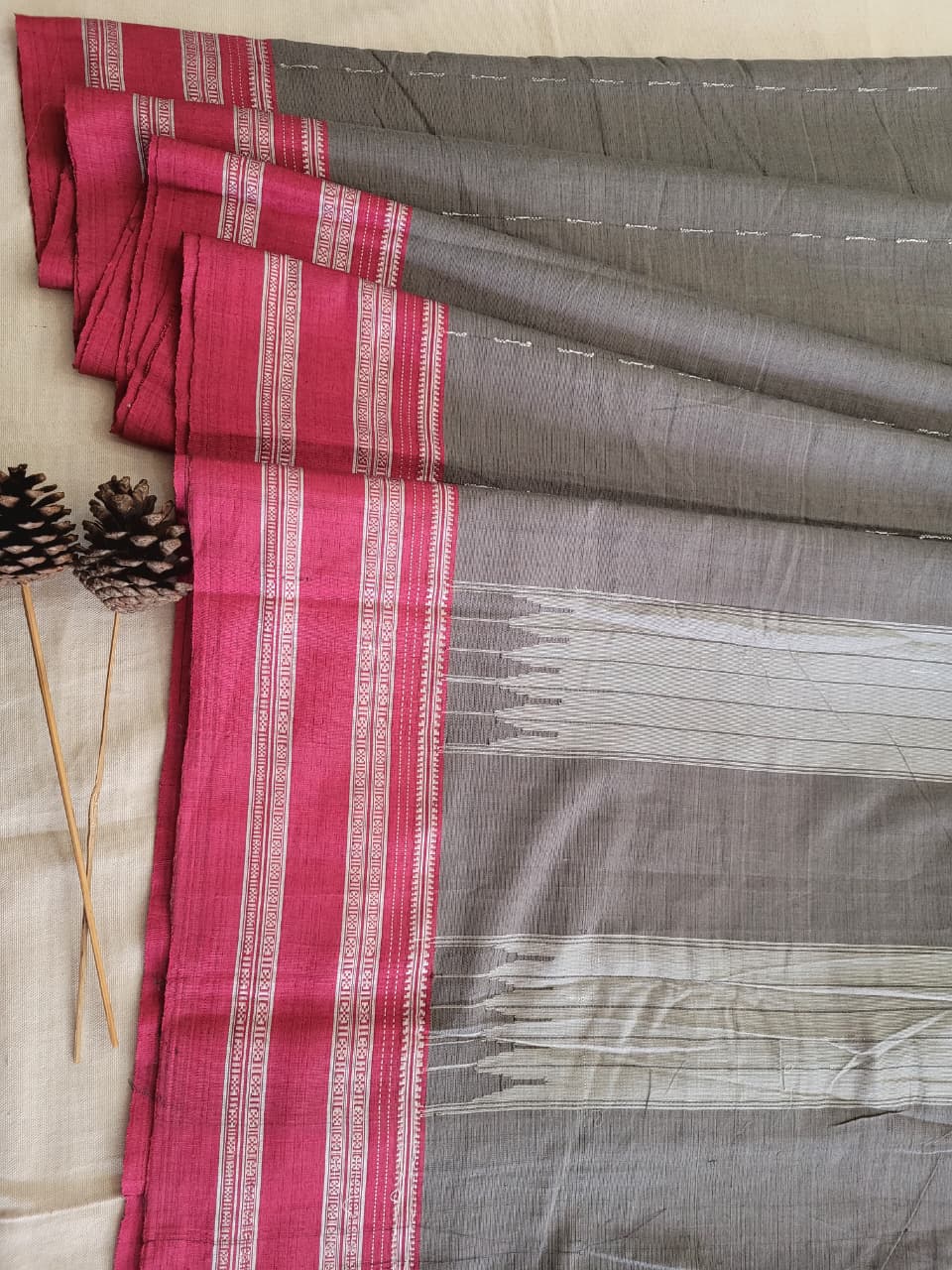 Grey Ilkal Cotton Saree
