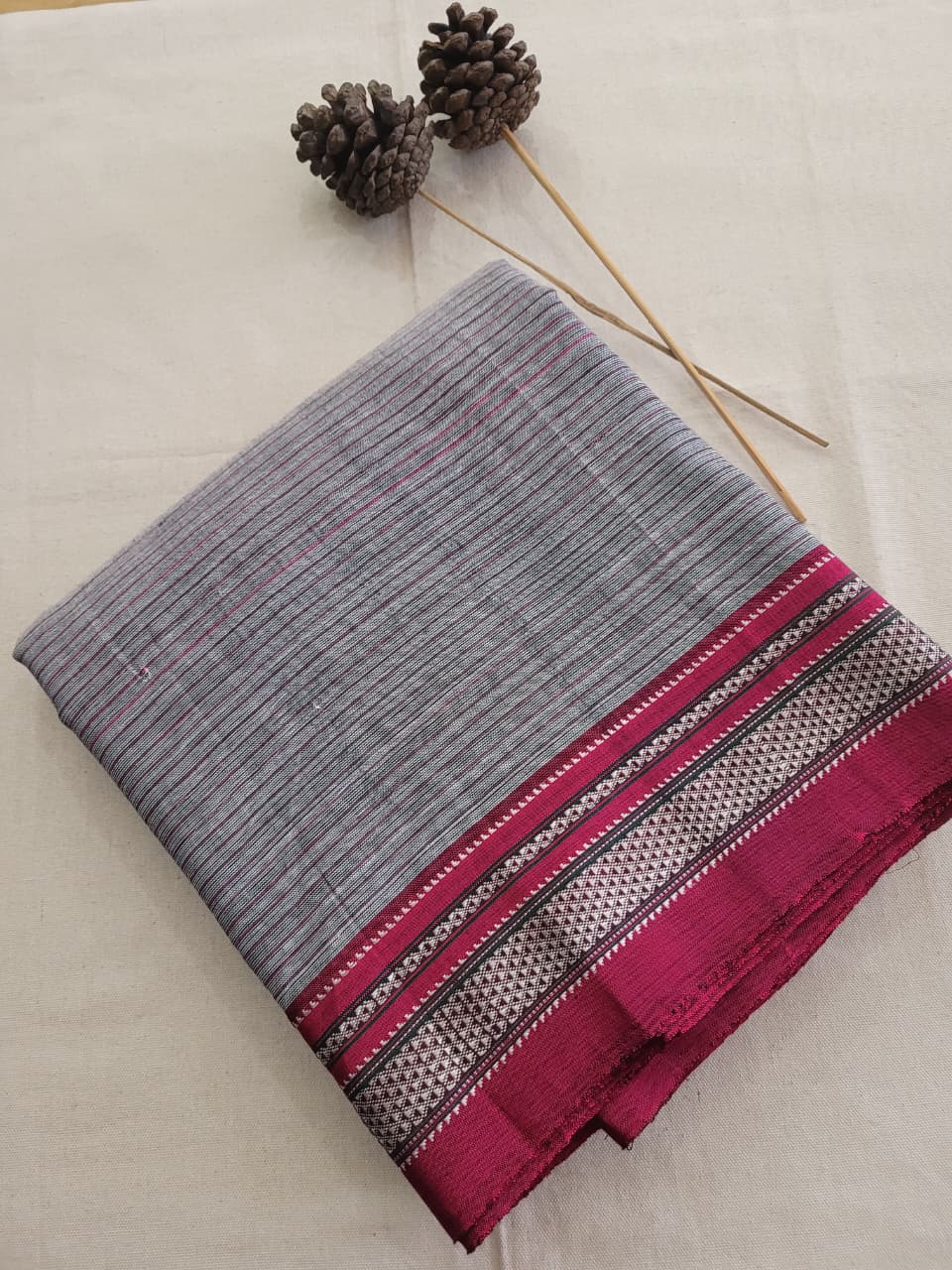 Grey2 Ilkal Cotton Saree
