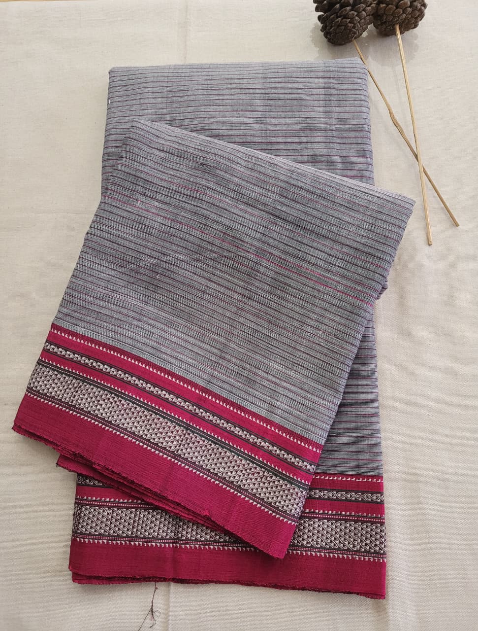 Grey2 Ilkal Cotton Saree