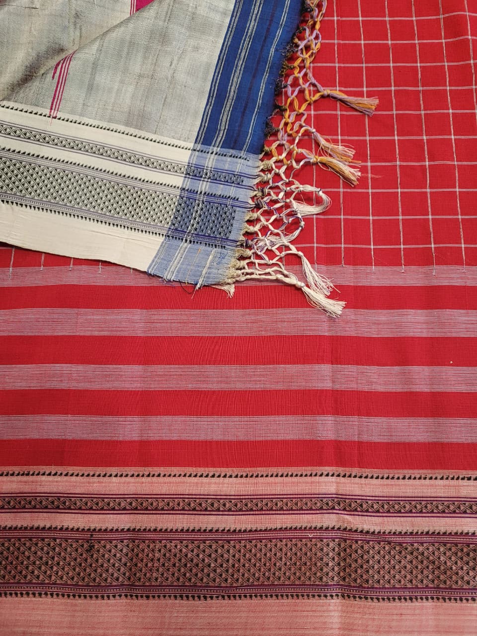 Red2 Ilkal Cotton Saree Silk Pallu
