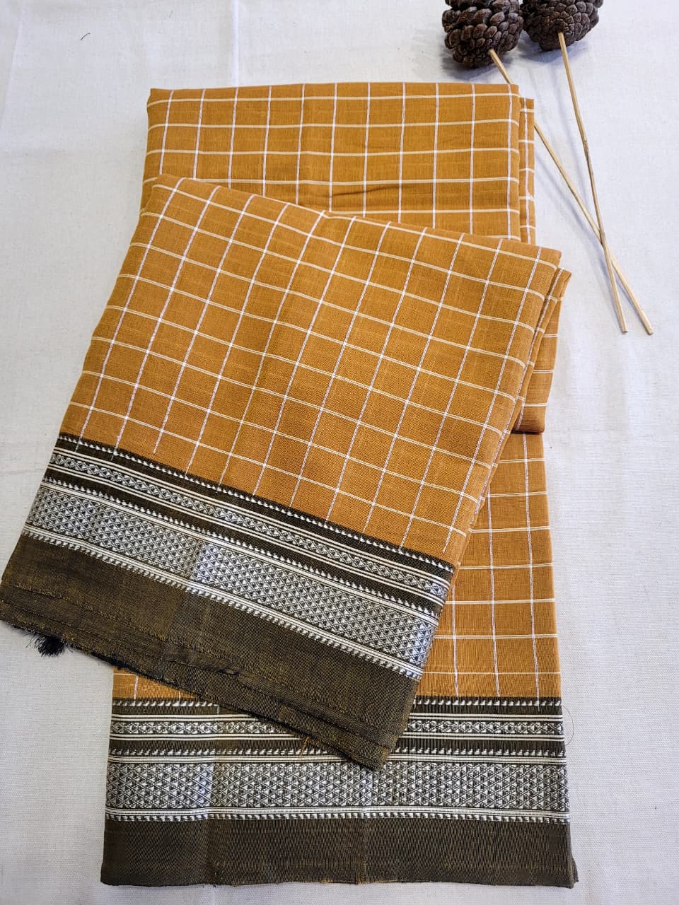 Yellow Ilkal Cotton Saree Silk Pallu