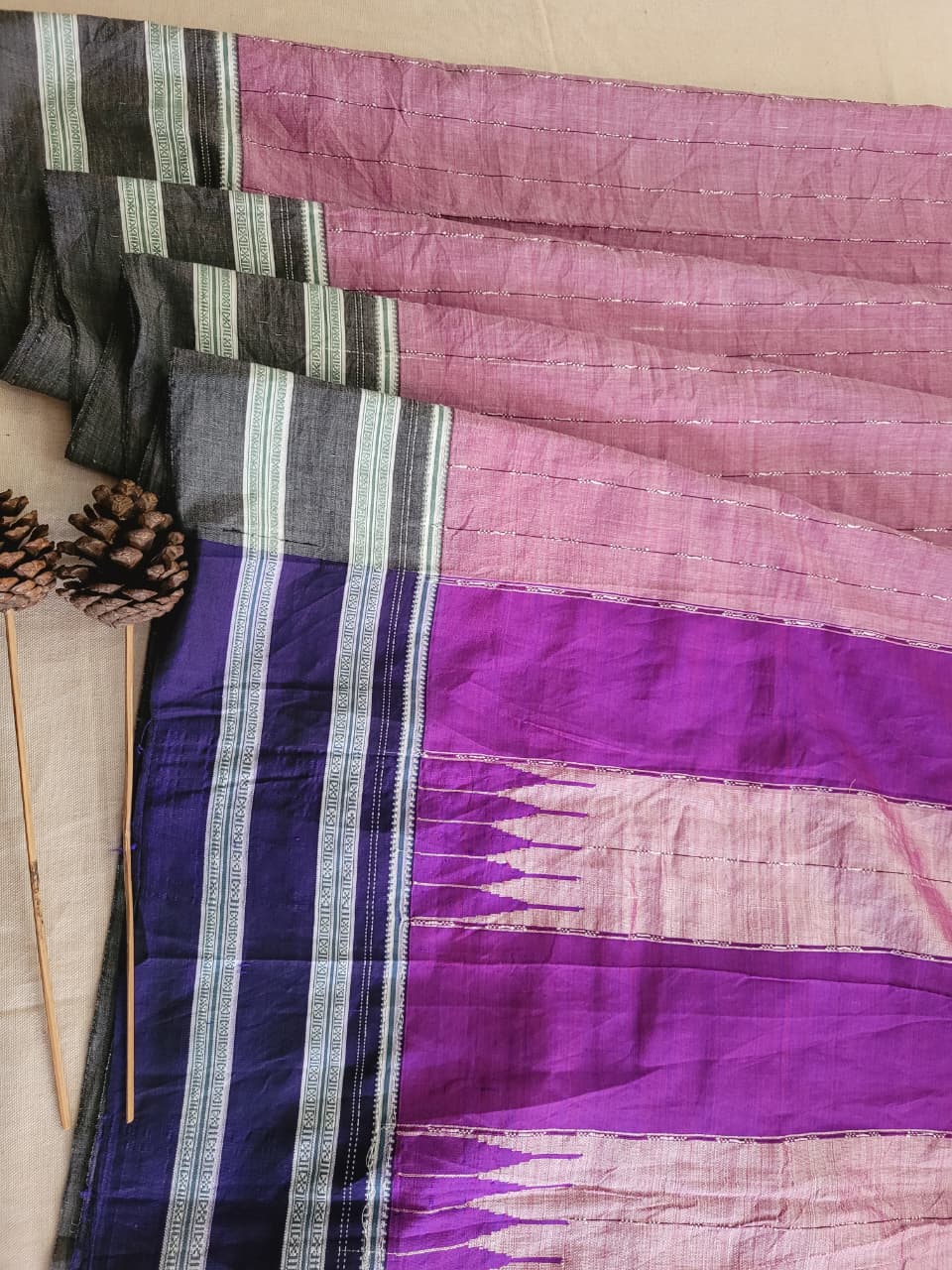 Lavender Ilkal Cotton Saree Silk Pallu