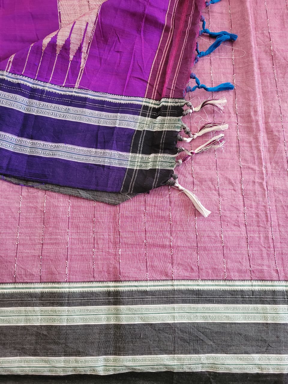 Lavender Ilkal Cotton Saree Silk Pallu