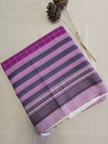Pink Ilkal Cotton Saree Silk Pallu