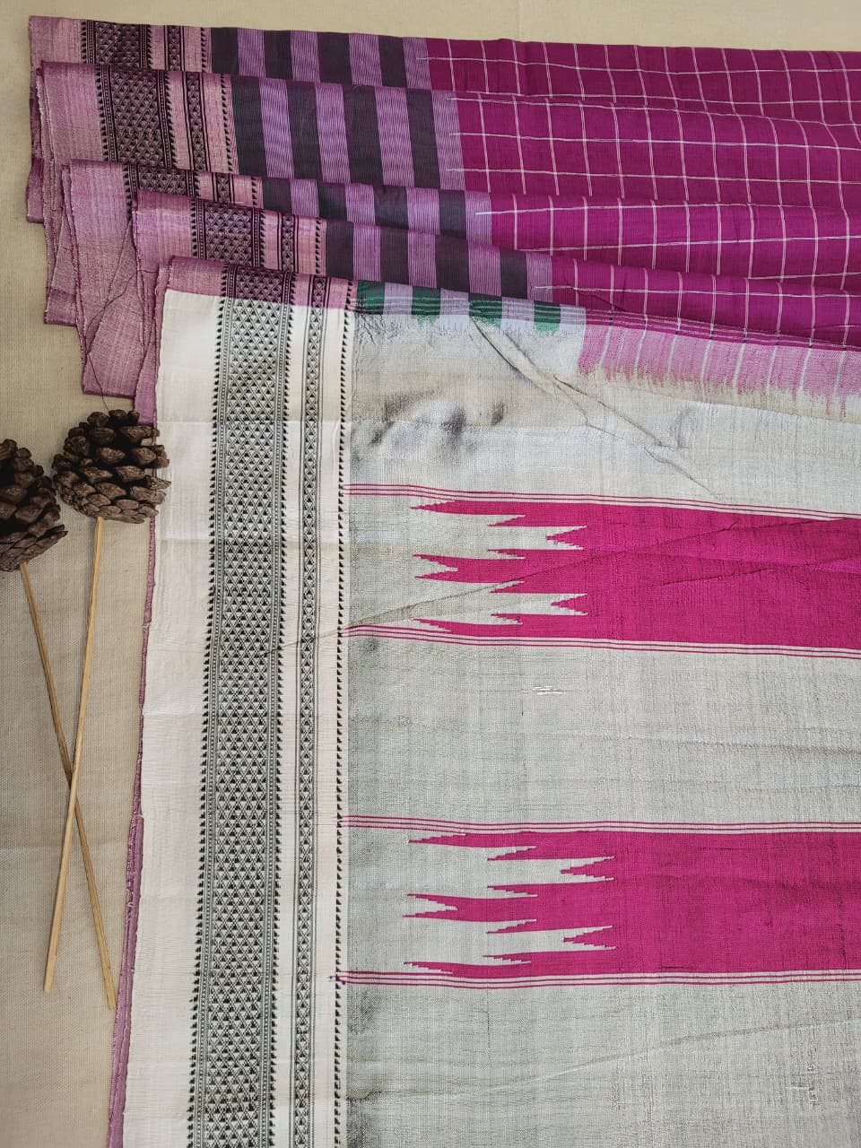 Pink Ilkal Cotton Saree Silk Pallu