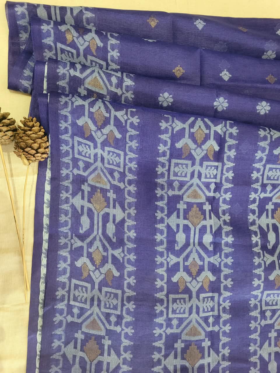 Ink Pure Tussar Jamdani Saree