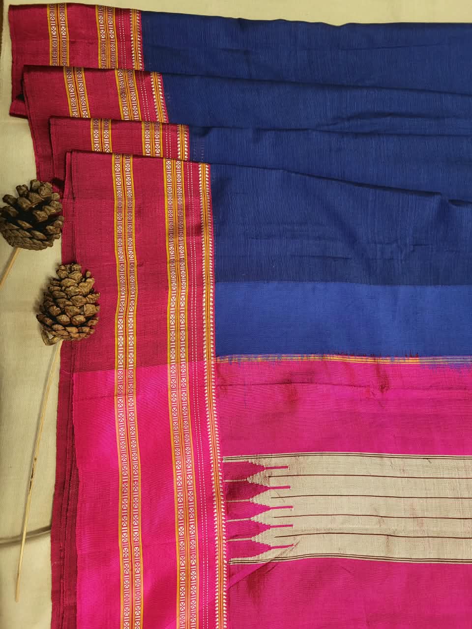 Blue8 Ilkal Cotton Saree Silk Pallu