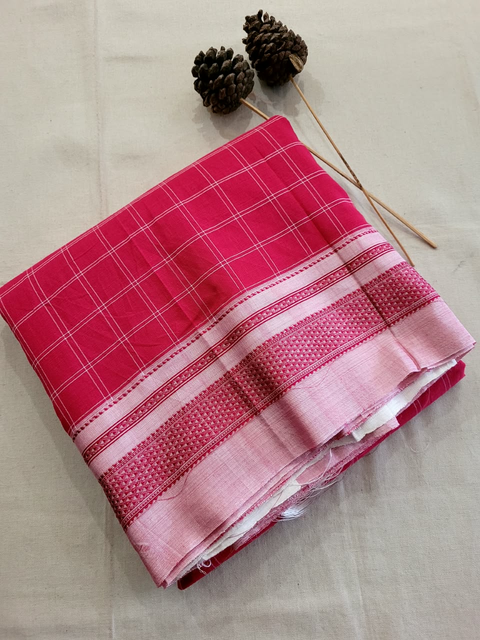 Pink2 Ilkal Cotton Saree Silk Pallu