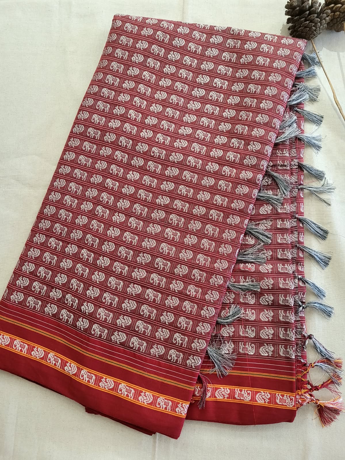 Red2 HathiMor Khun Saree