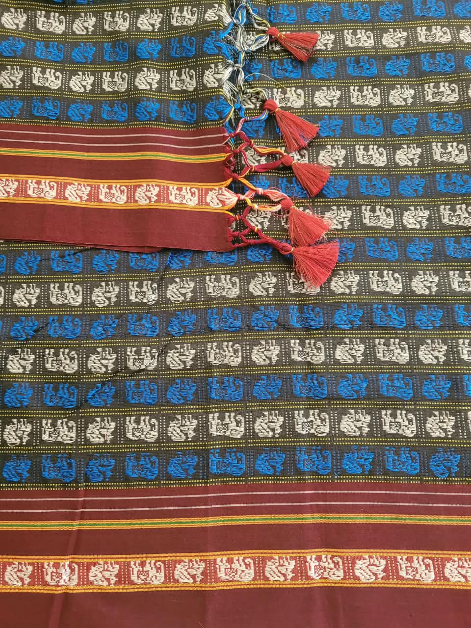Blue HathiMor Khun Saree