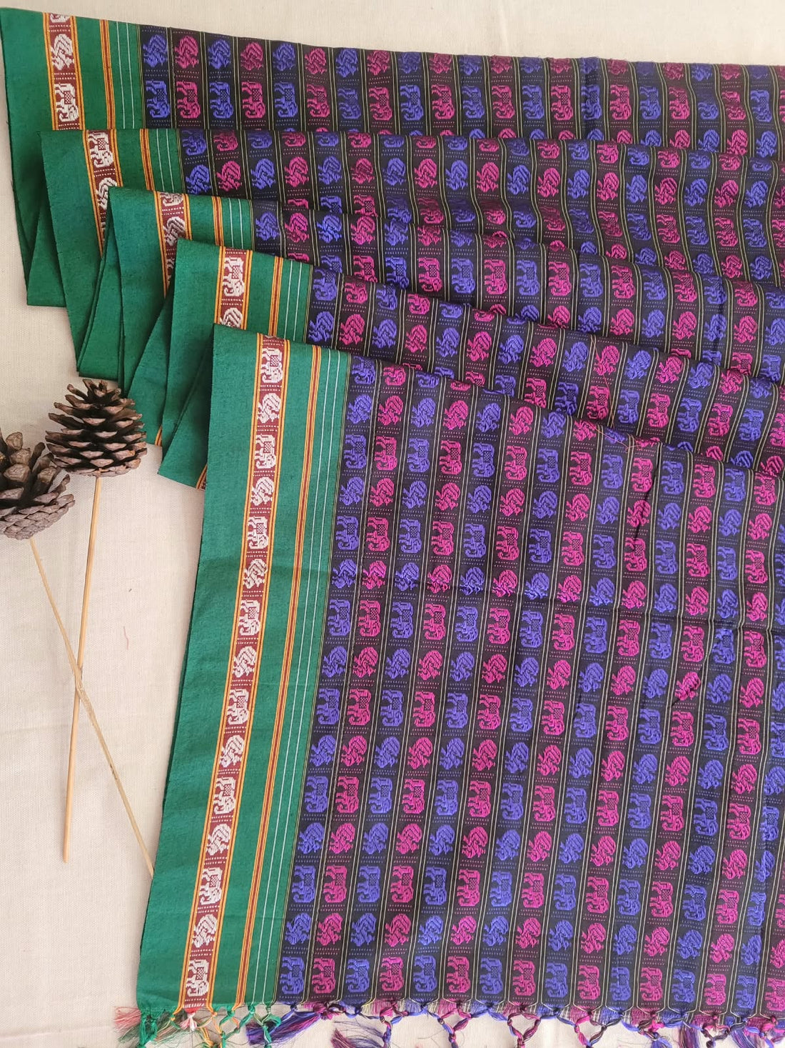 Purple HathiMor Khun Saree