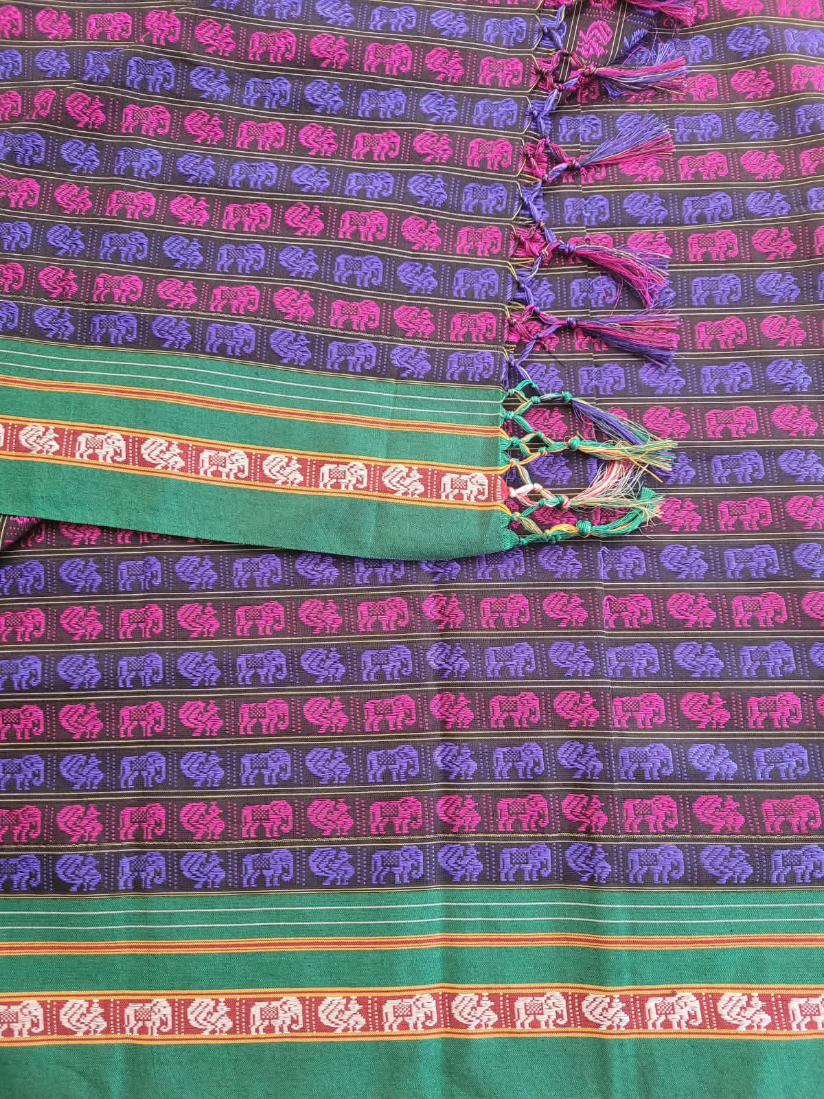 Purple HathiMor Khun Saree