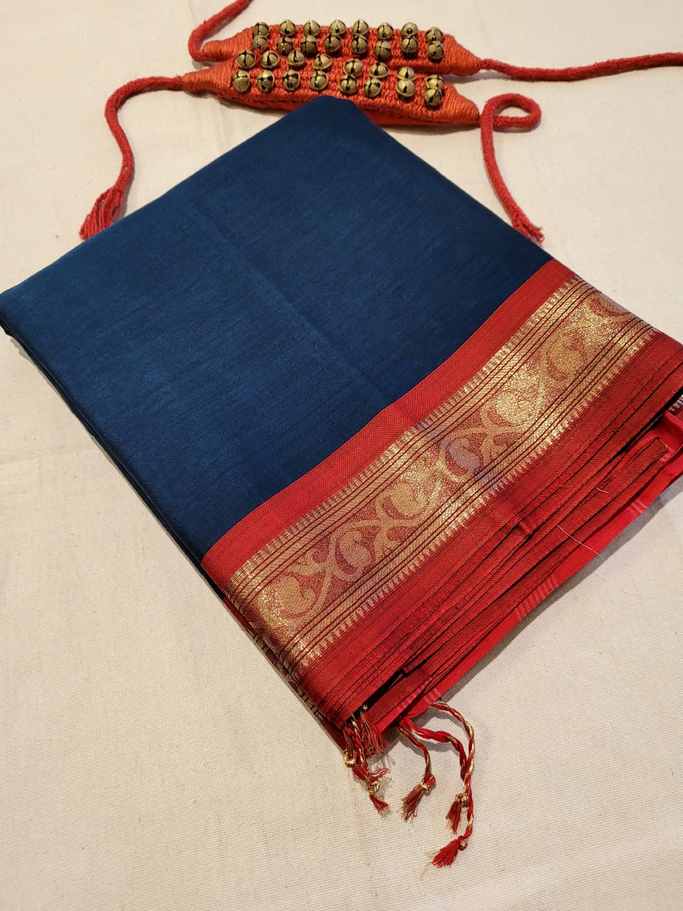Blue Radha Cotton Silk Saree