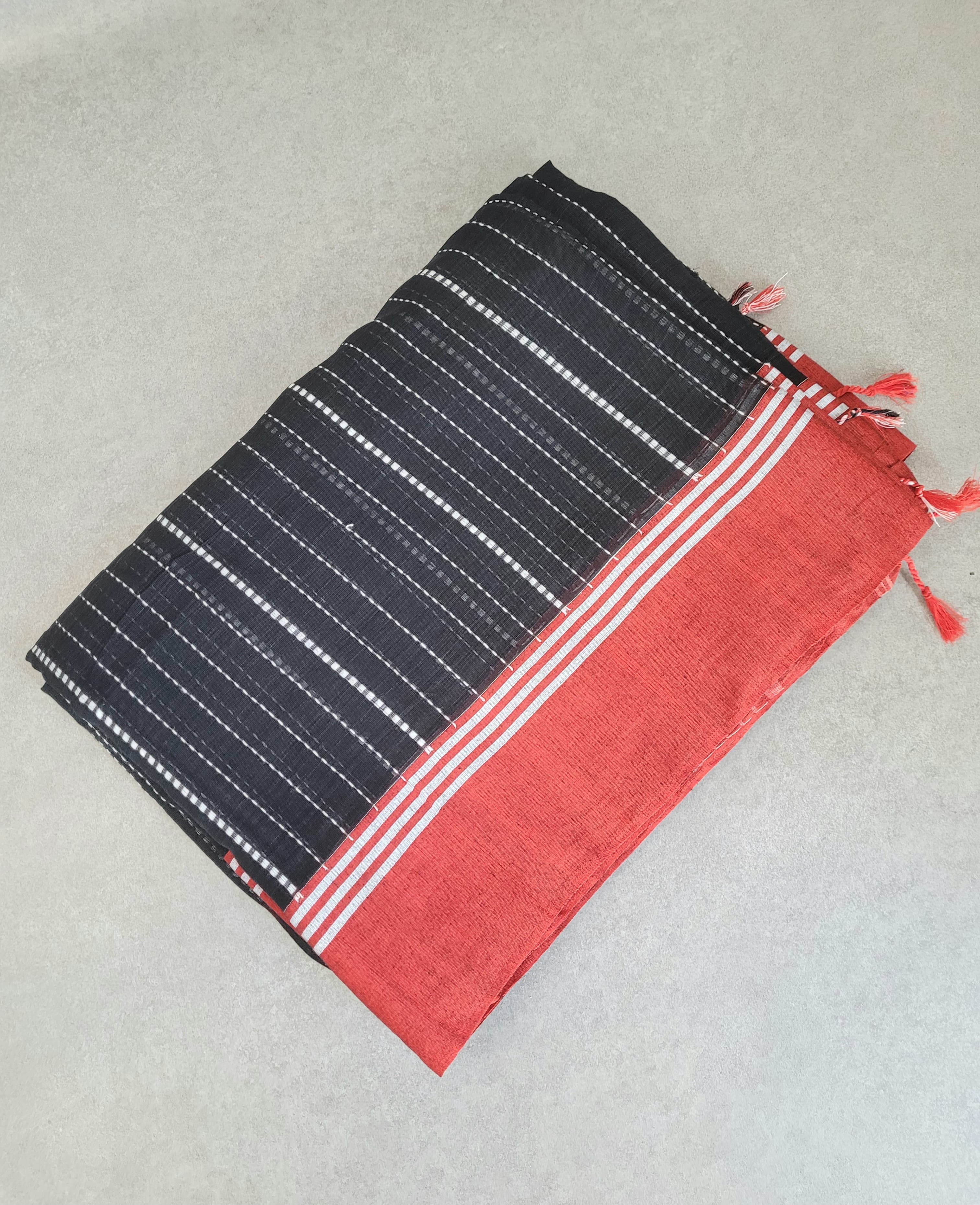 Black Karni Linen Saree