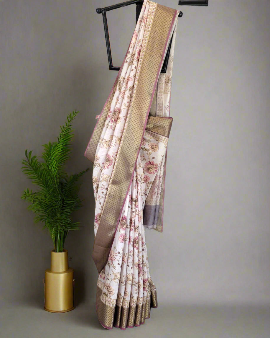 Oyster Gulshanglow Viscose Saree