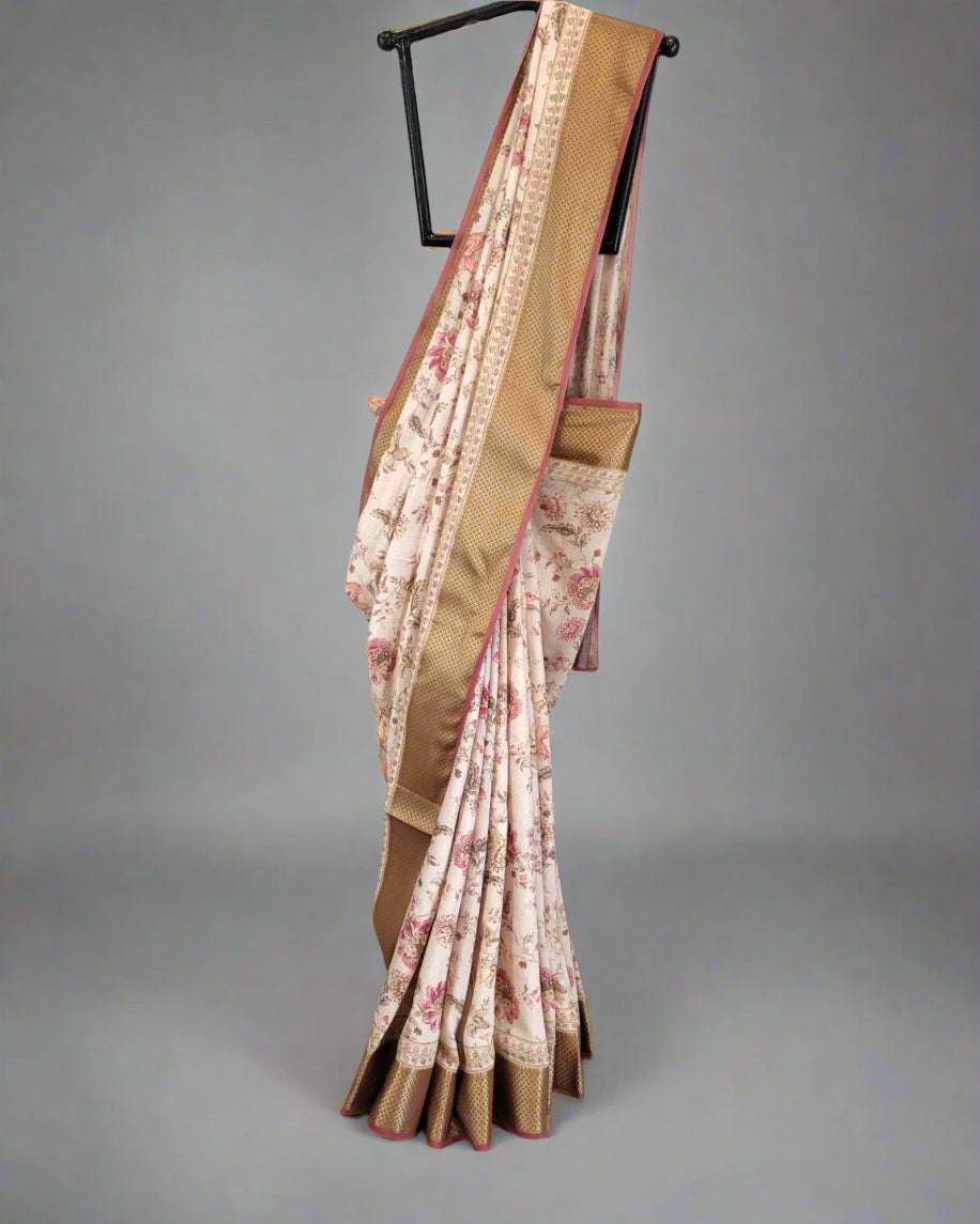 Peach Gulshanglow Viscose Saree