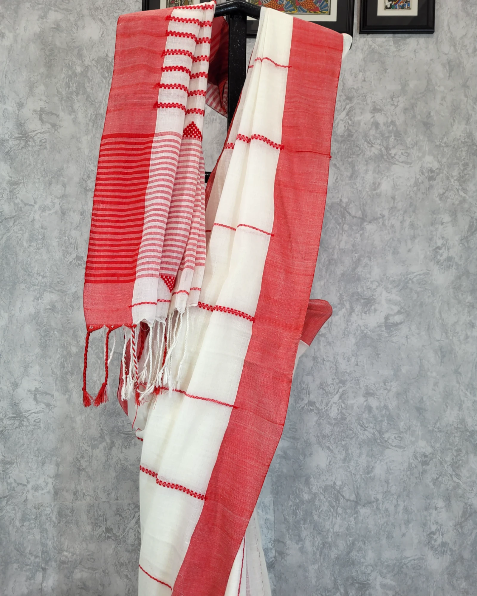 Vanilla Karni Linen Saree