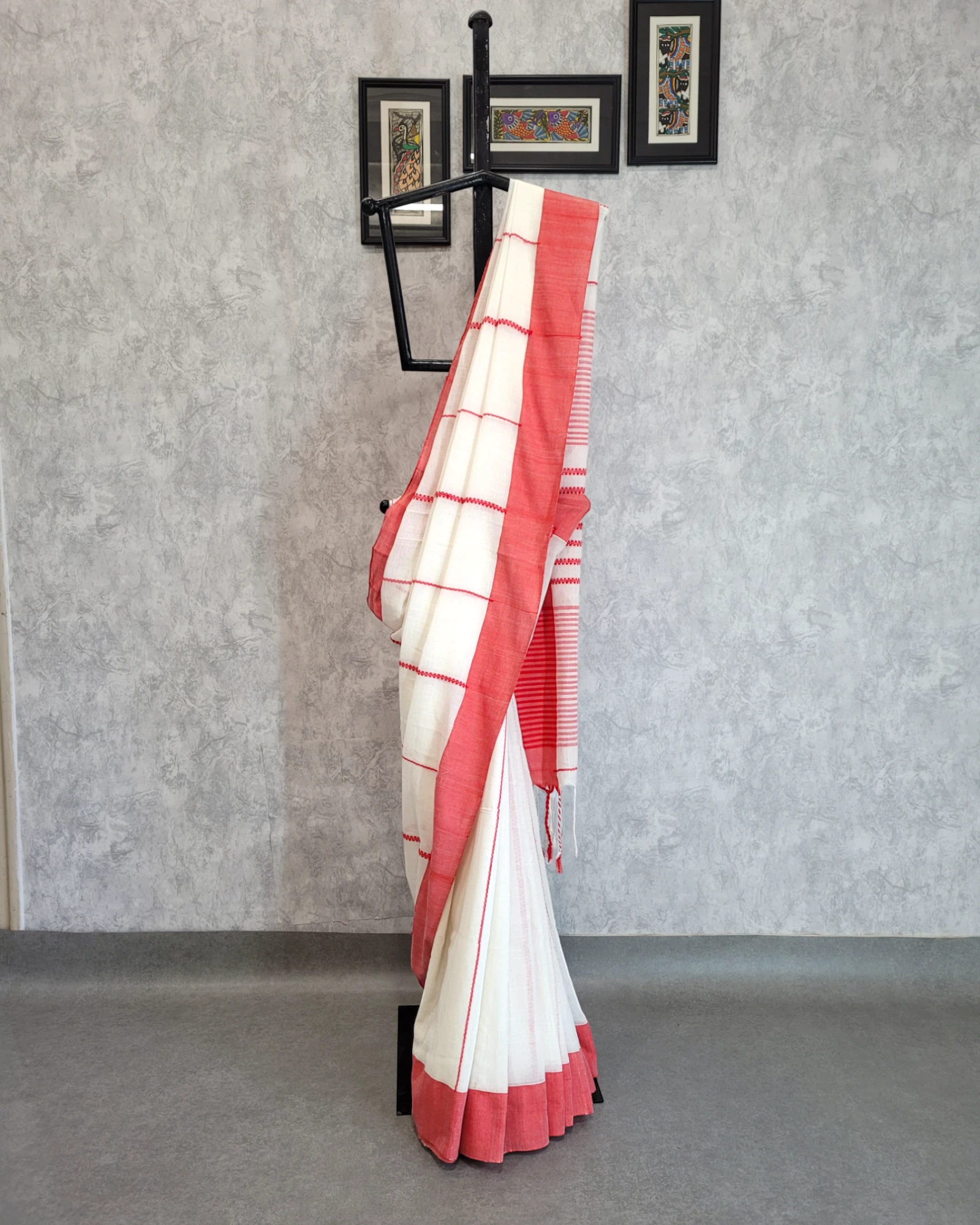 Vanilla Karni Linen Saree