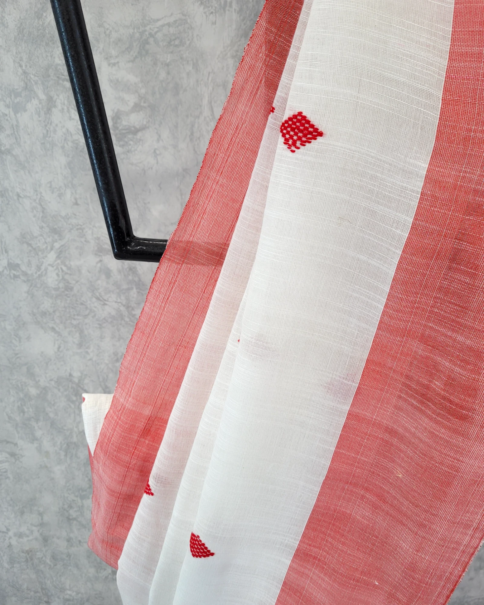 White Karni Linen Saree