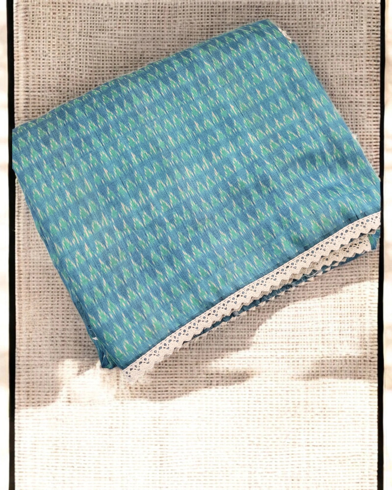 Teal Madhavi Tussar Saree