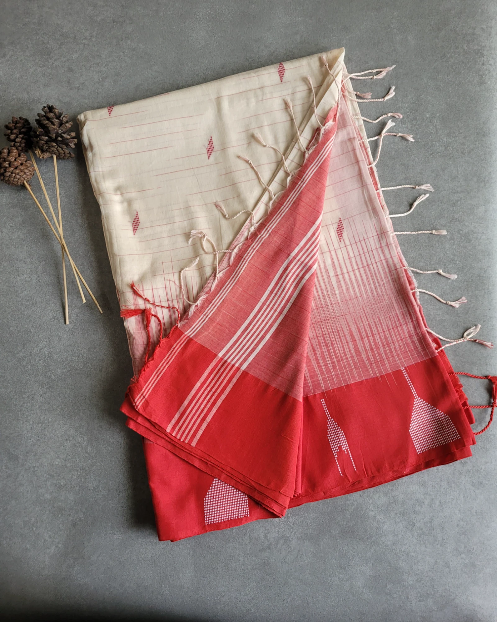 Ivory Aparna Cotton Saree