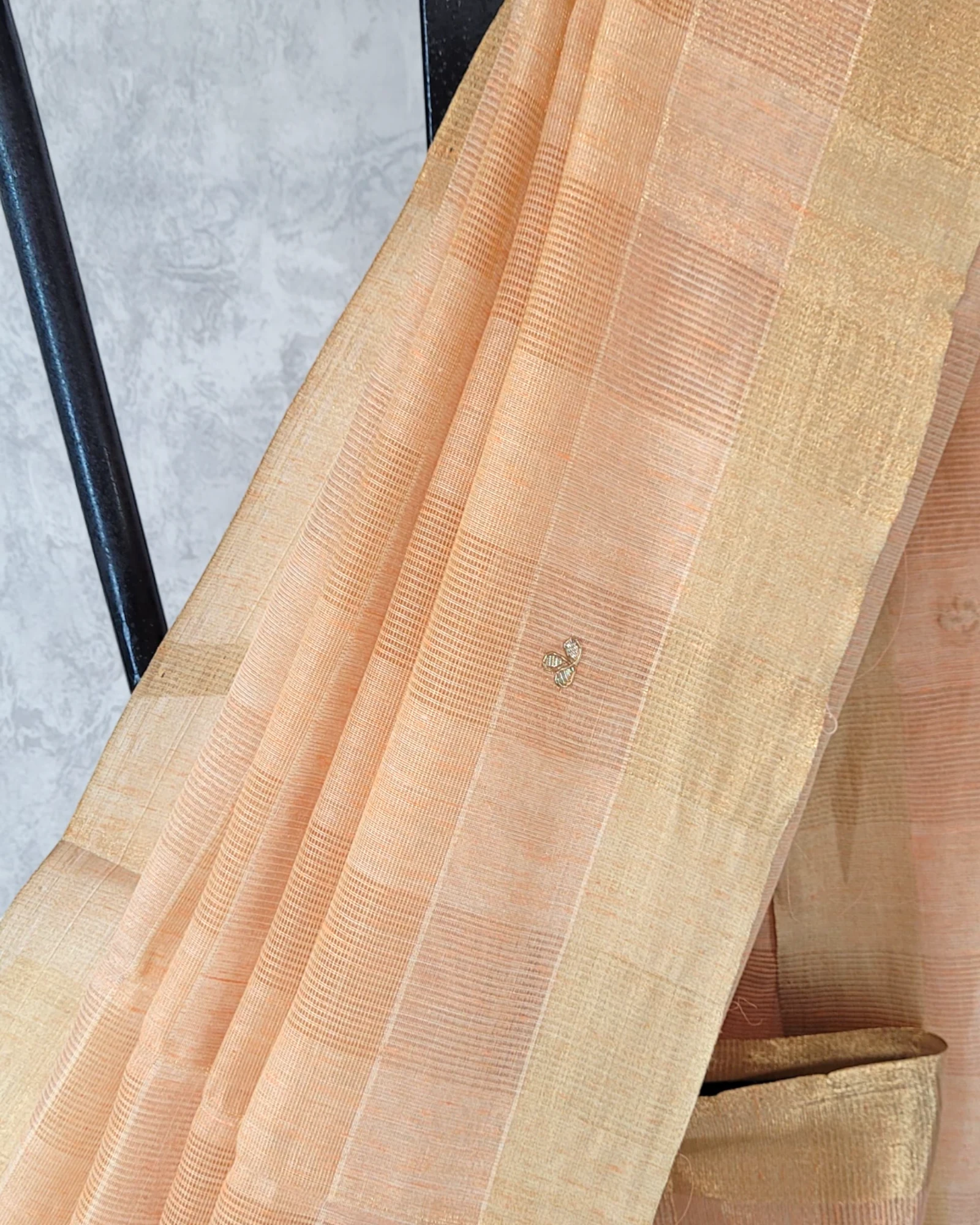 Cream Chandani Linen Saree