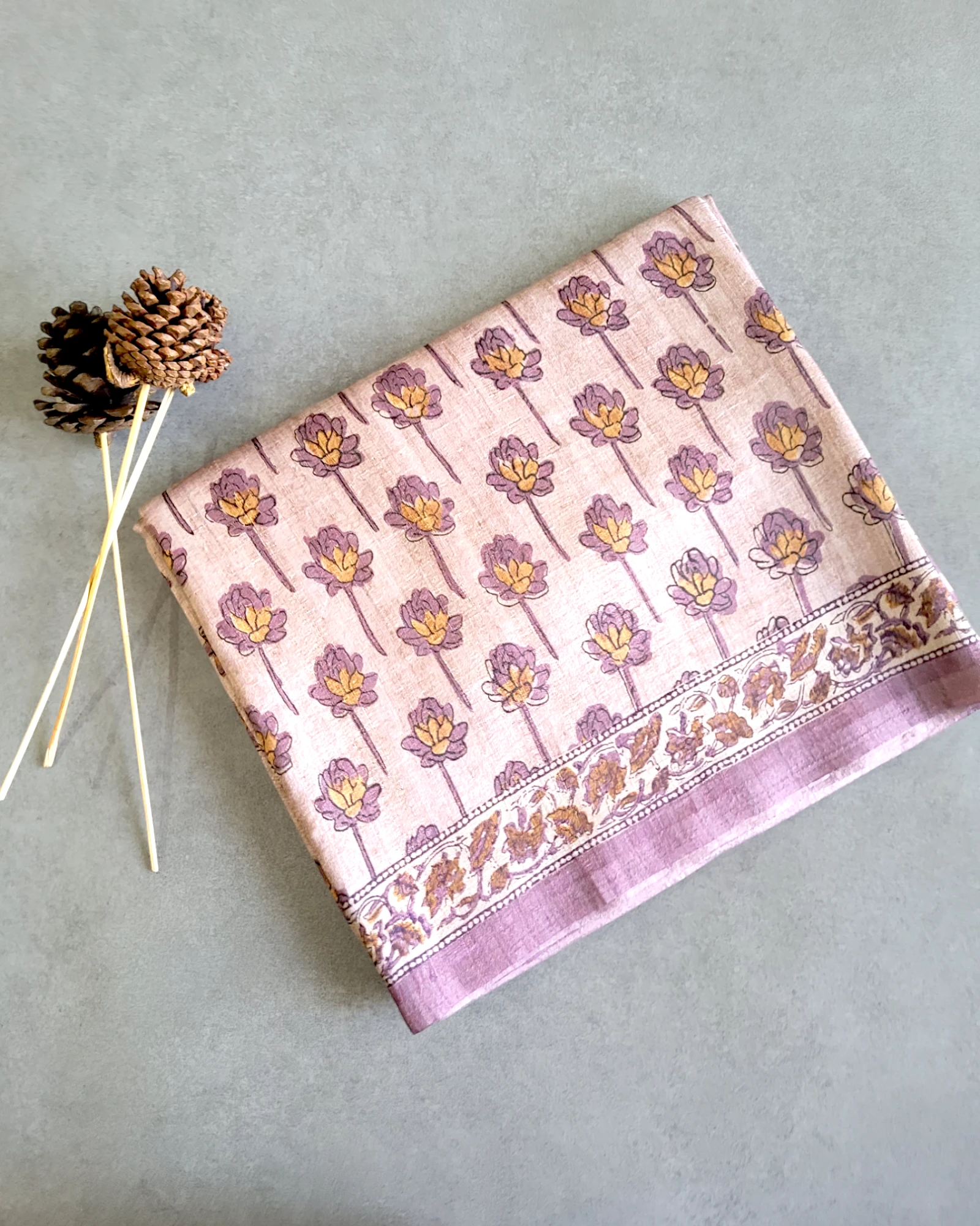 Mauve Parijaat Tussar Saree