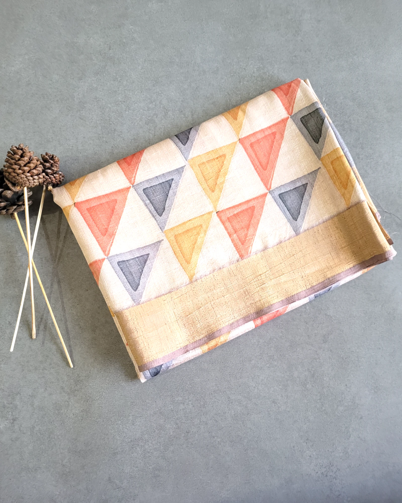 Multicolour Lotus Tussar Saree