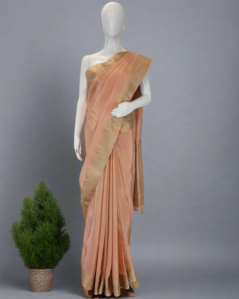 Amaranth Bahaar Banarasi Georgette Saree