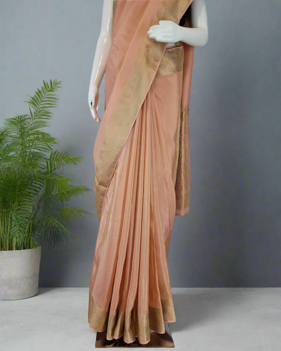 Amaranth Bahaar Banarasi Georgette Saree