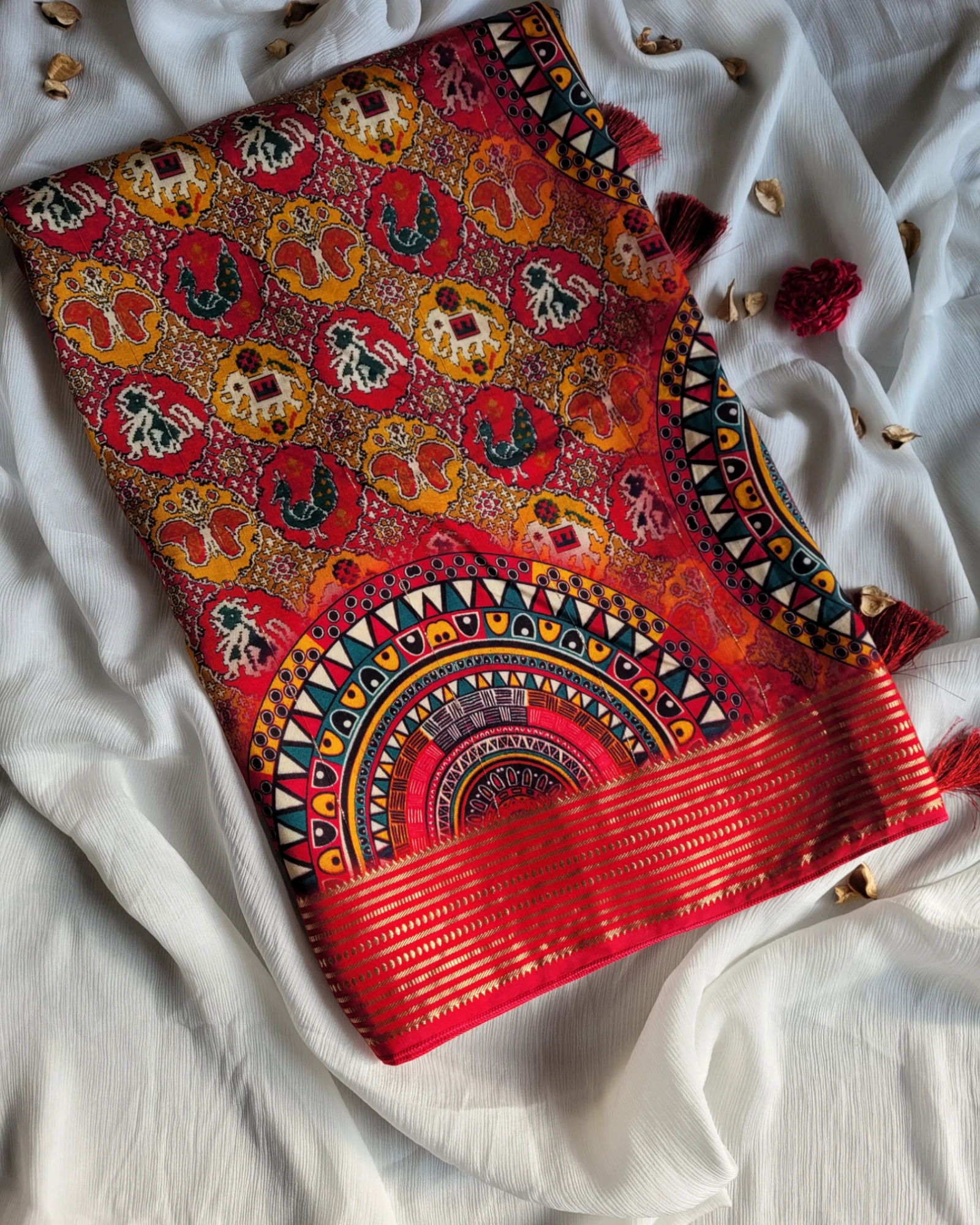 Maroon Smita Muslin Saree