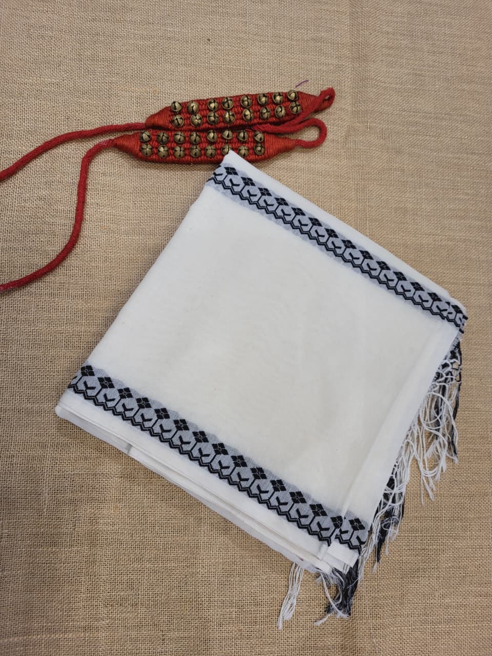 White Mul Saree Skirt Border CS012