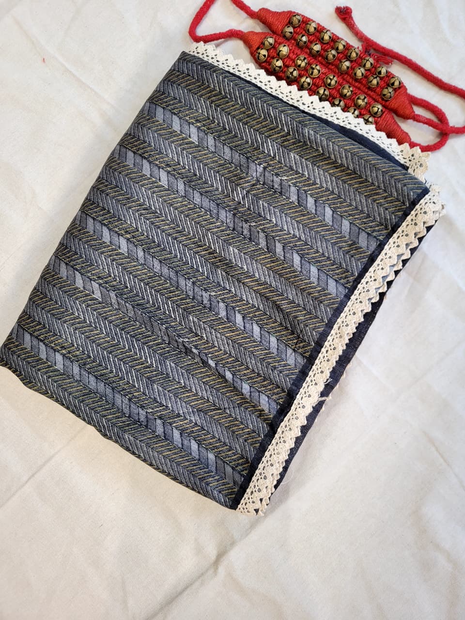 Grey2 Madhavi Tussar Saree TS014