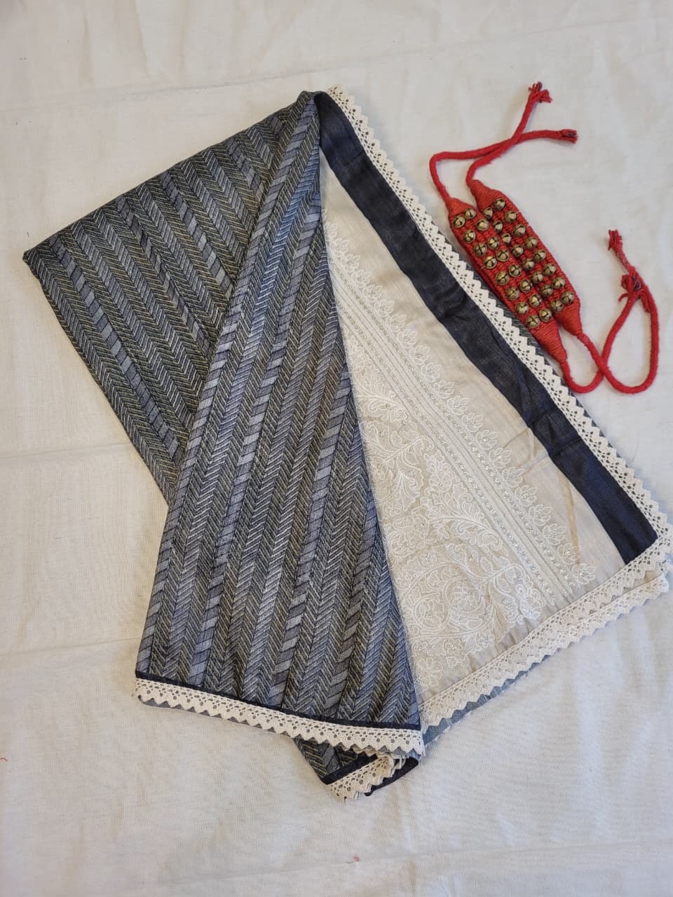 Grey2 Madhavi Tussar Saree TS014