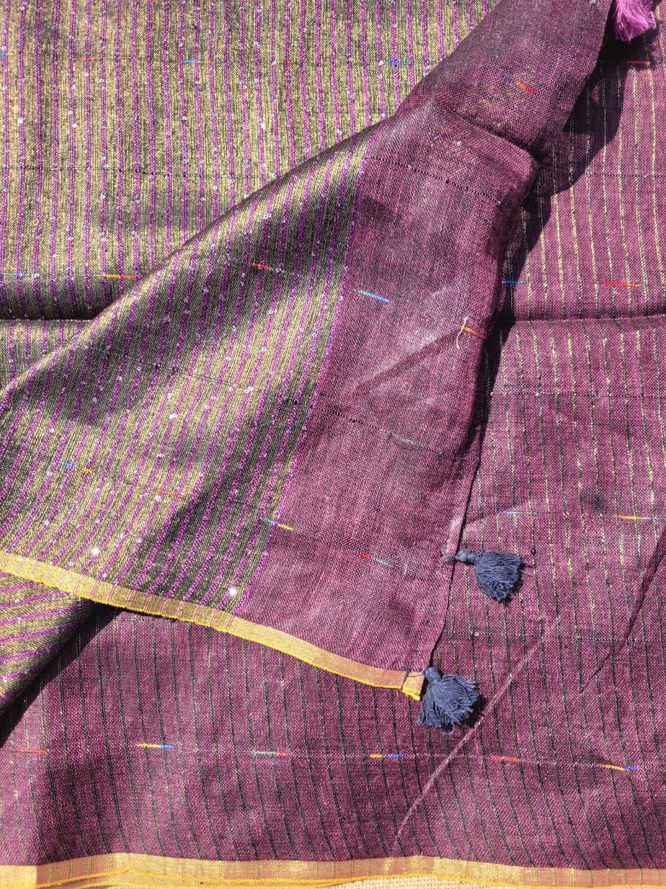 Magenta Mayuri Linen Saree