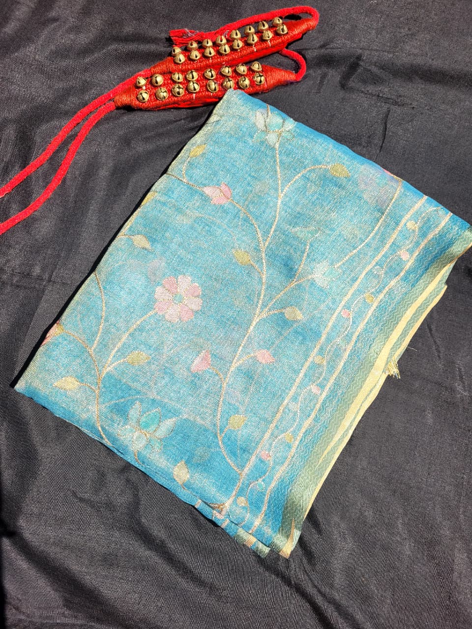 Blue Ishani Linen Tissue saree