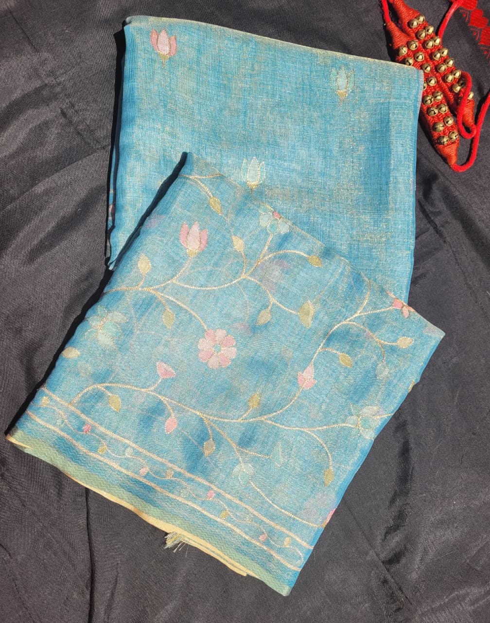 Blue Ishani Linen Tissue saree