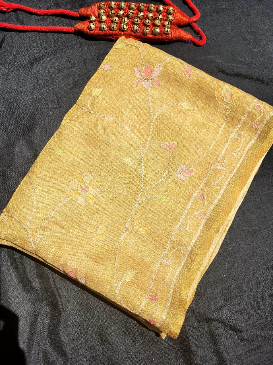Olive Ishani Linen Tissue saree