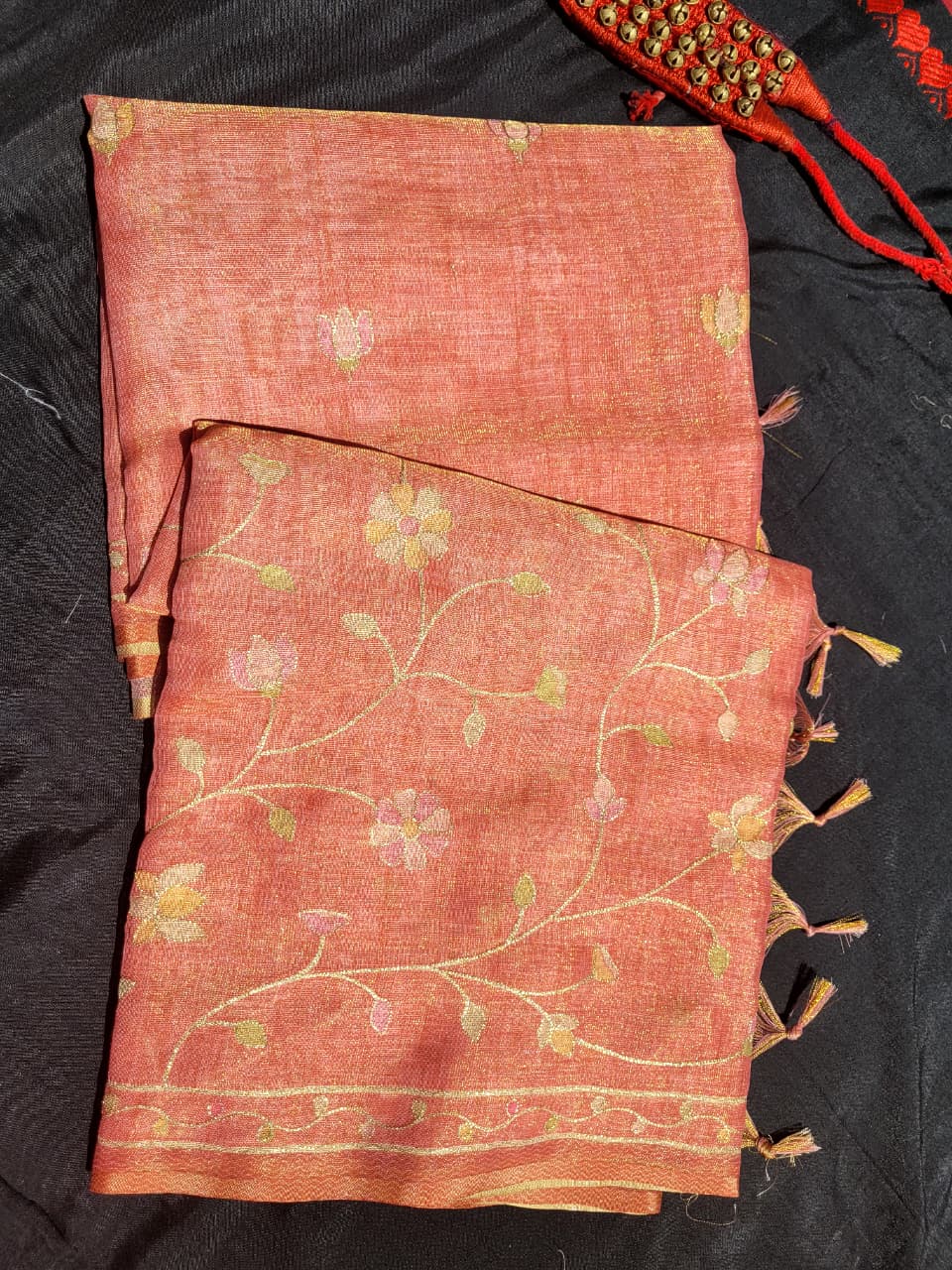 Brown Ishani  Linen Tissue saree