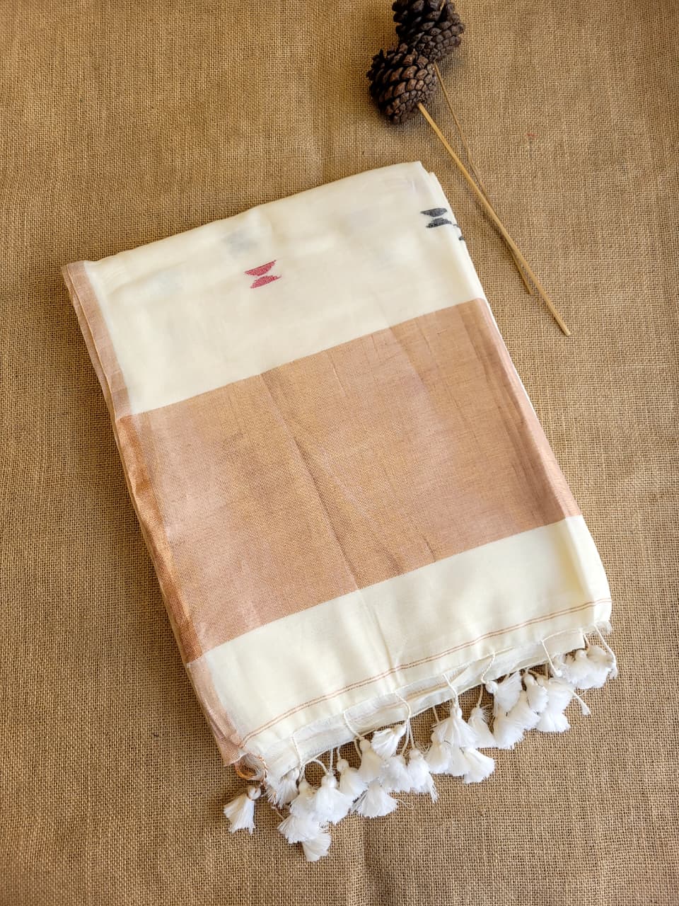 White Mira Mul Saree