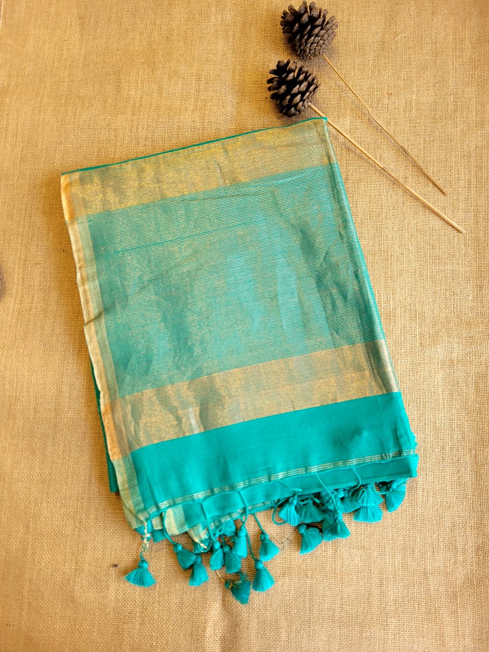 Blue Meet Mul Saree
