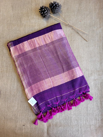 Purple Meet Mul Saree