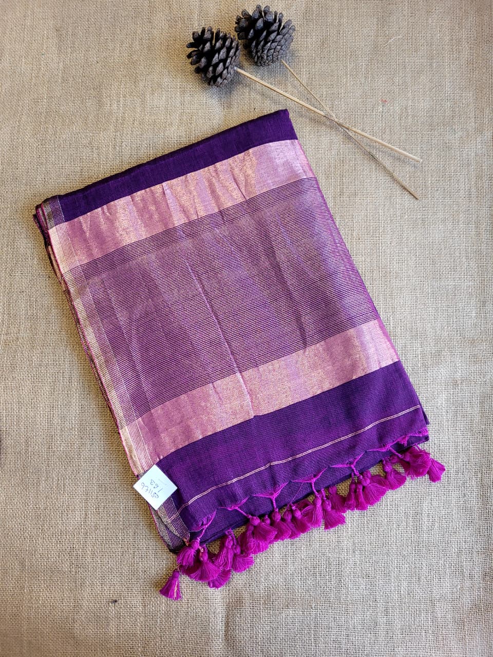 Purple Meet Mul Saree