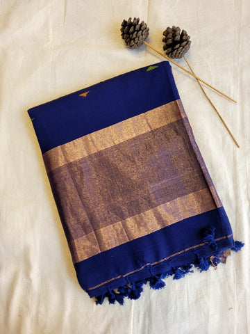 Indigo Meet Mul Saree