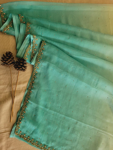 Blue Dualtone Saree