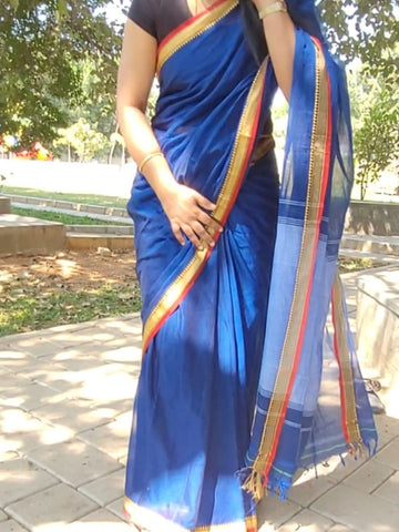 Blue1 Narayanpet Cotton Saree