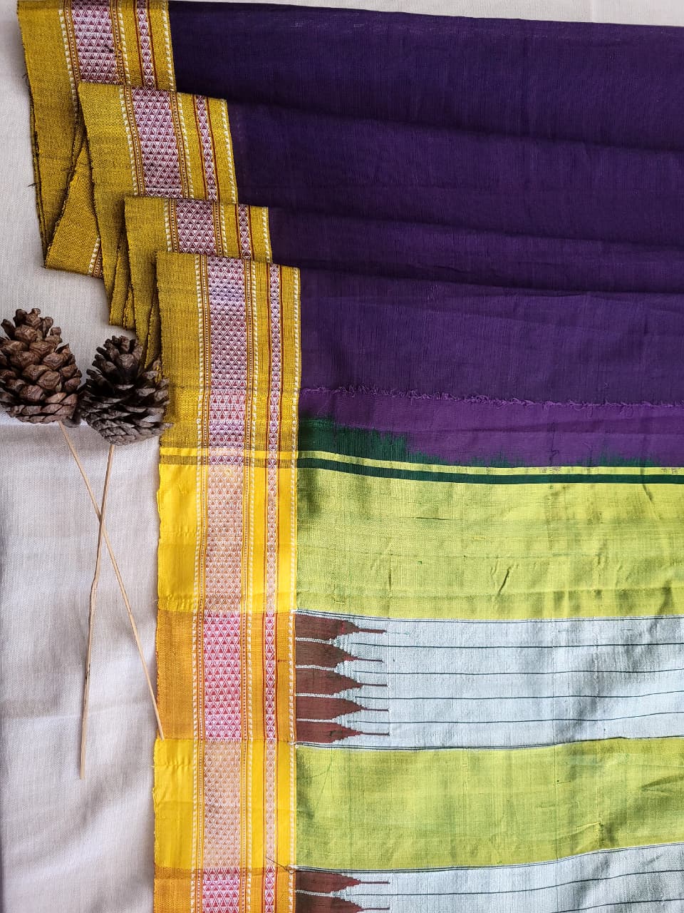 Purple2 Ilkal Cotton Saree Silk Pallu