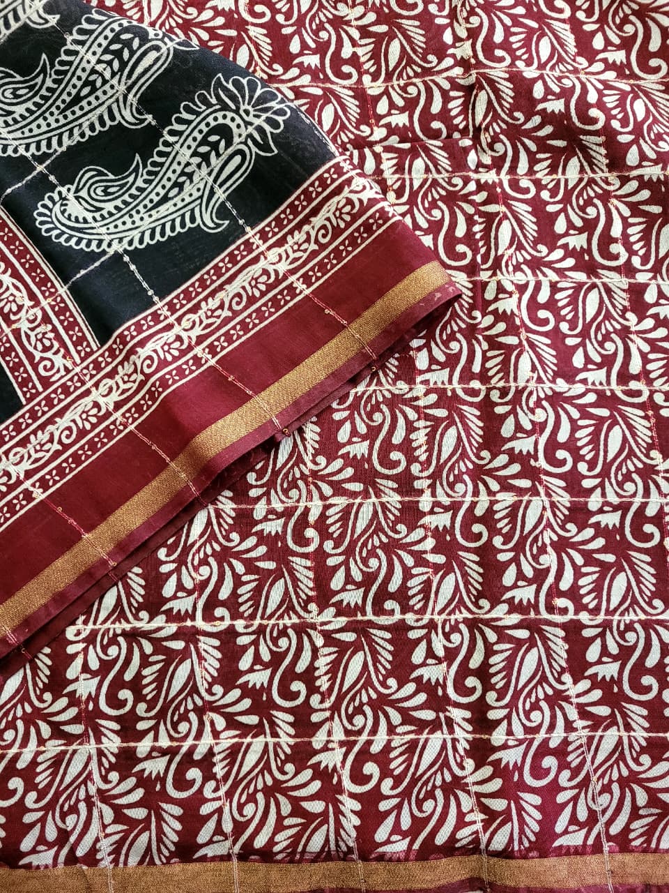 Gray Cotton Saree with Sequins